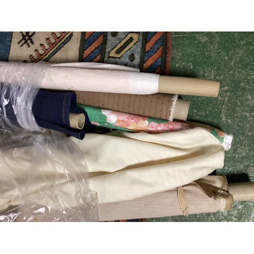 172 - A quantity of fabrics on rolls. Some silk. all from a good Country House Clearance, sold as seen, no... 