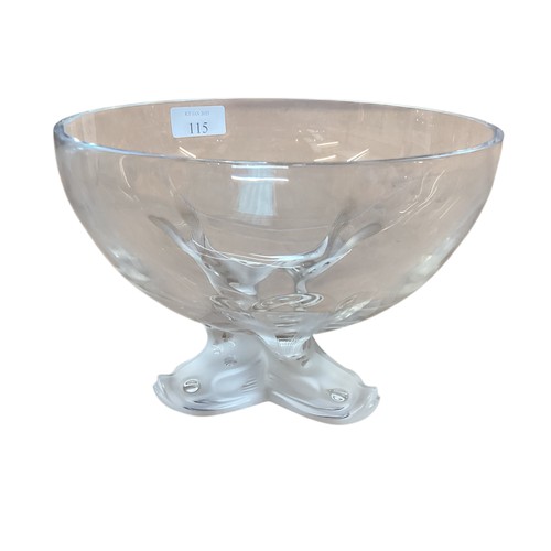 115 - A Lalique footed fish bowl, 19cm diameter x 15cm high approx, part of the Eaton Square clearance