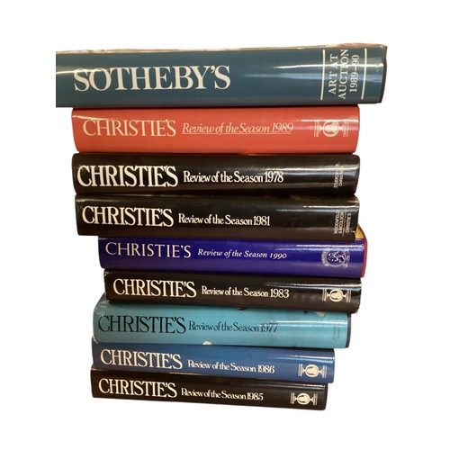 128 - A quantity of Christies and Sothebys hardback books, Reviews of the Season 1970s/1980s various. and ... 