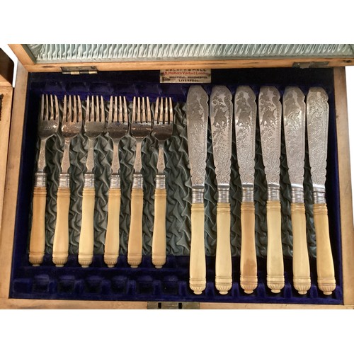 81 - A quantity of cased flatware, to include a cased set of silver apostle teaspoons, a mother of pearl ... 