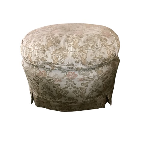 512 - Two upholstered Pouffe/stools, tops 70cm x 58cm, 52 cm high, and two small cushions, part of the Eat... 