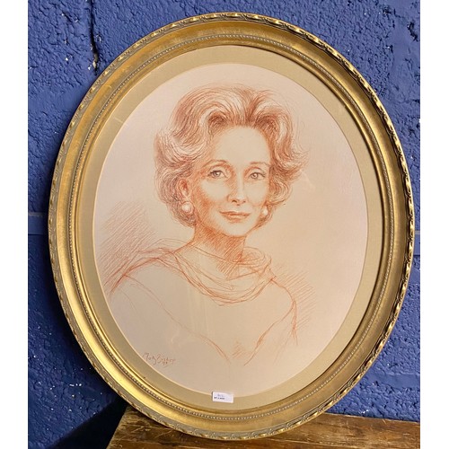 402 - Three portraits, cleared from the Drawing Room at 86 Eaton Square, to include two pencil drawings si... 