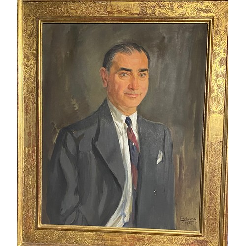 403 - Two large framed portraits by Edmond Soussa (1898-1989), both signed, cleared from 86 Eaton Square, ... 