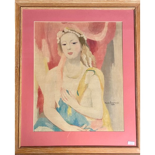 404 - Marie Laurencin (French 1883-1956), framed and glazed print,  portrait of a girl, printed signature ... 