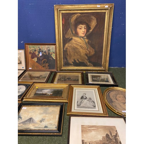 441 - A quantity of pictures and prints, including portraits, clearance lot, as found, sold as seen with f... 