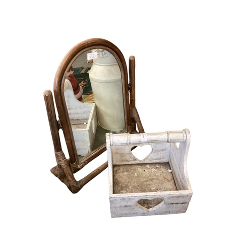 155 - A quantity of household bric a brac and collectables to include a bamboo style dressing table mirror... 