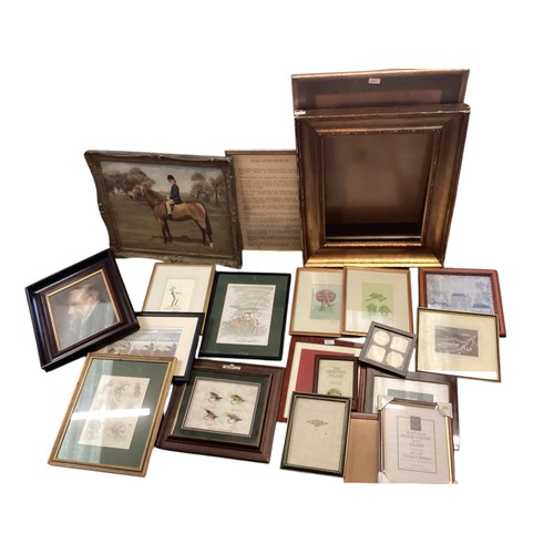 157 - A quantity of decorative picture frames and artwork