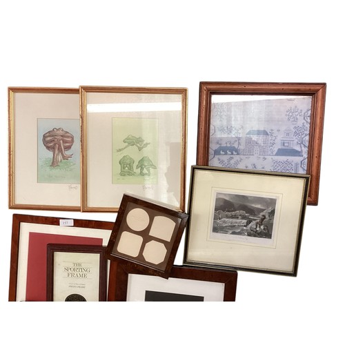 157 - A quantity of decorative picture frames and artwork