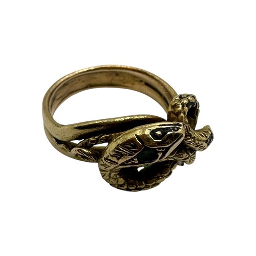 9 - A quantity of items to include a pair of cufflinks, a fob, a ring with snakes emblem to mount, a sti... 