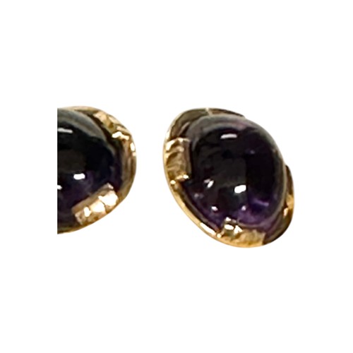 2 - A set of S J Phillips Ltd, 139 New Bond Street, London, gold cufflinks with amethyst stones, in orig... 