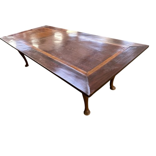 514 - Large dinning table 257cm long x 116cm wide x 75cm high. (table only)