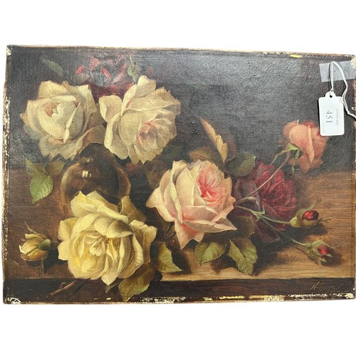 451 - A Pair of late C19th oil on canvas, floral still life's, signed lower right H Cooper Dublin 1898, 26... 