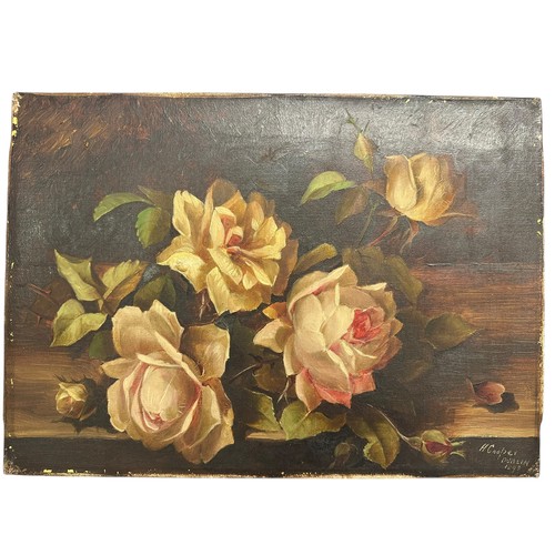 451 - A Pair of late C19th oil on canvas, floral still life's, signed lower right H Cooper Dublin 1898, 26... 