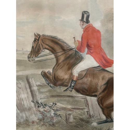 447 - A set of 4 framed and glazed hunting prints, 