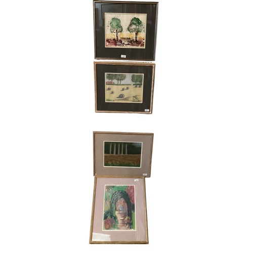 408 - Five framed and glazed pictures by Joan ZUCKERMAN(1918-2000), to includer, Harvest, initialed lower ... 