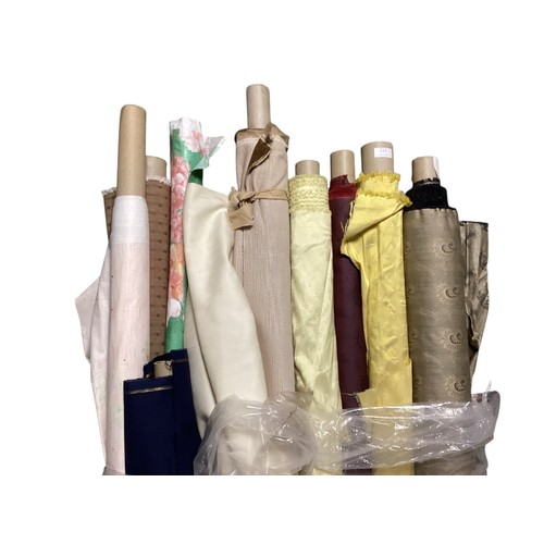 172 - A quantity of fabrics on rolls. Some silk. all from a good Country House Clearance, sold as seen, no... 