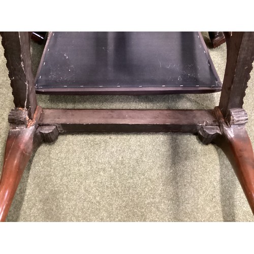 526 - Four chairs, to include a pair of Jacobean style bergere high back arm chairs, and two dining chairs... 