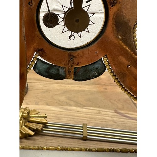 1 - An exceptional and fine C18th French gilt brass and enamel and marble Skeleton clock in glass oval d... 