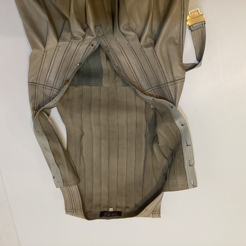 4 - JEAN MUIR, London, early 1970s two tone grey leather dress with top stitching and pintuck detail, wi... 