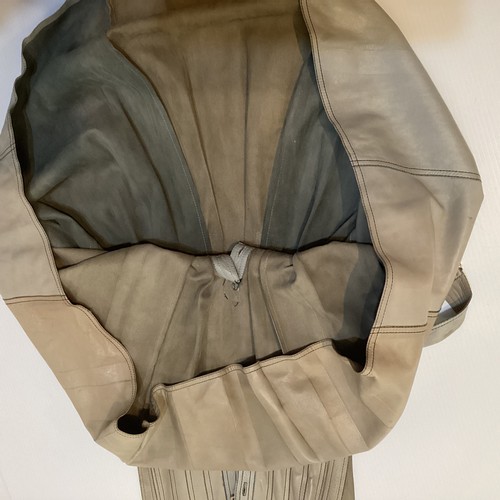 4 - JEAN MUIR, London, early 1970s two tone grey leather dress with top stitching and pintuck detail, wi... 