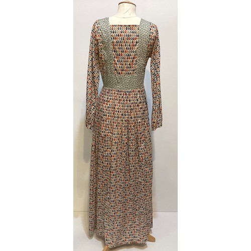 9 - Two printed cotton long dresses, 1970's, One labeled LIBERTY OF LONDON. The other Fabric by Liberty ... 