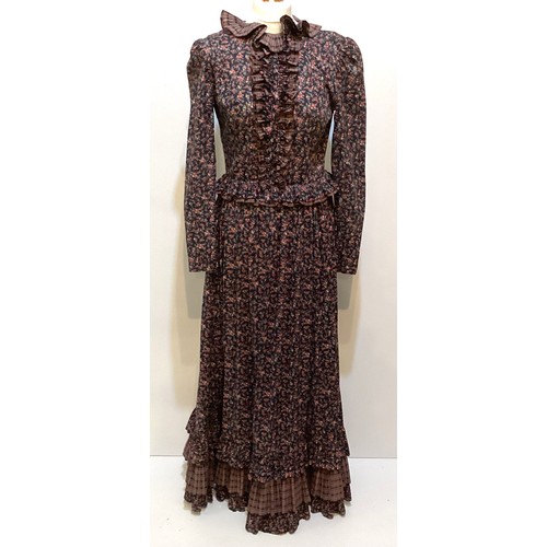 9 - Two printed cotton long dresses, 1970's, One labeled LIBERTY OF LONDON. The other Fabric by Liberty ... 