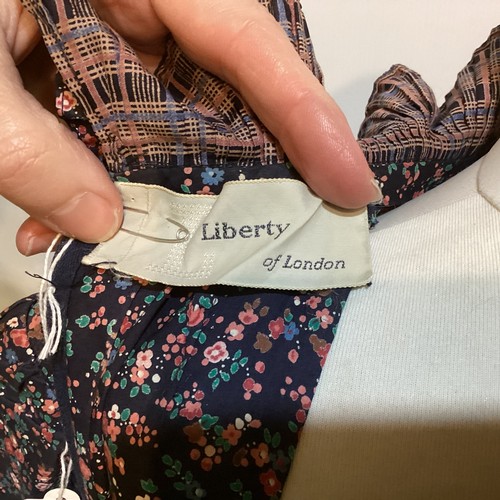 9 - Two printed cotton long dresses, 1970's, One labeled LIBERTY OF LONDON. The other Fabric by Liberty ... 