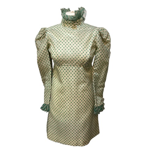 14 - A quantity of ANNACAT 1960's clothes to include a green spotted dress, black silk shirt, black lace ... 