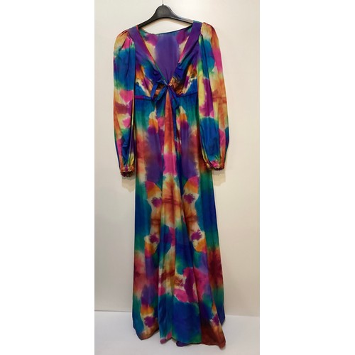 16 - SULIMAN, Maddox Street, London, late 1970's early 1980's hand printed silk, to include a long dress ... 