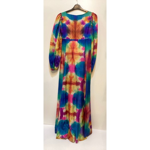 16 - SULIMAN, Maddox Street, London, late 1970's early 1980's hand printed silk, to include a long dress ... 