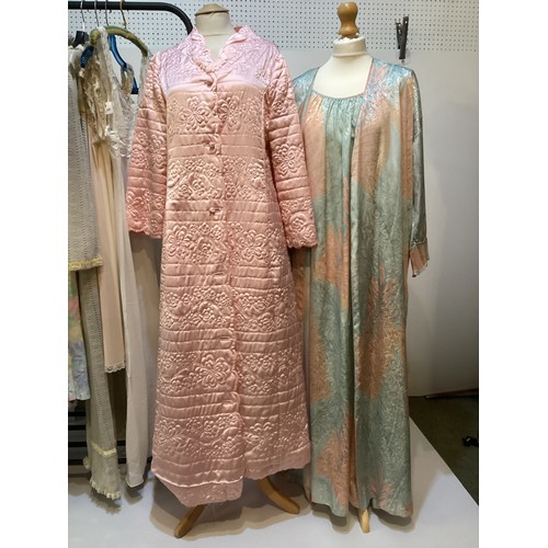 20 - A quantity of Mid - late C20th lounge wear, to include CHRISTIAN DIOR quilted pink dressing gown (pa... 