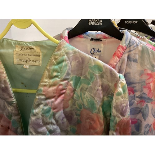 20 - A quantity of Mid - late C20th lounge wear, to include CHRISTIAN DIOR quilted pink dressing gown (pa... 