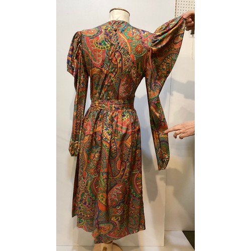 27 - Patterned silk dresses, GINA FRATINI 1970's floral dress, a GINA FRATINI silk patterned dress with '... 