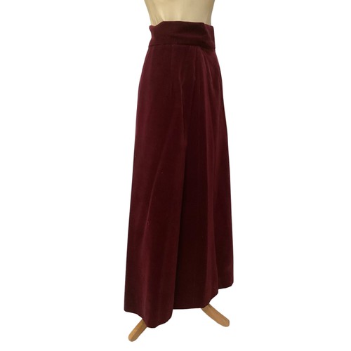 34 - GINA FRATINI, 1960's burgundy velvet skirt and waist coat, labelled 10/12; GINA FRATINI, 1980's blac... 