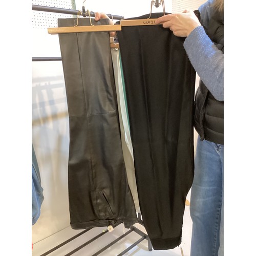 37 - A quantity of trousers, GUCCI suede (size 44 well worn and marks), JAEGER light fawn suede trousers ... 