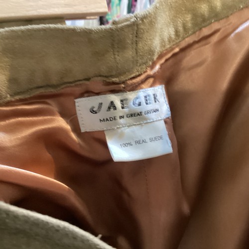 37 - A quantity of trousers, GUCCI suede (size 44 well worn and marks), JAEGER light fawn suede trousers ... 