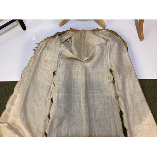 48 - Antique MAHARAJA silk frock coat and long shawl, see photos for condition.