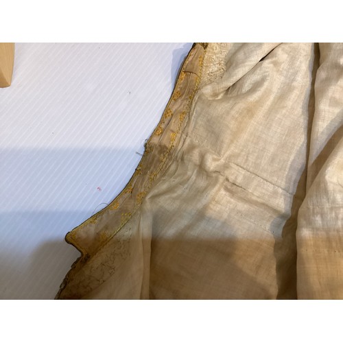 48 - Antique MAHARAJA silk frock coat and long shawl, see photos for condition.