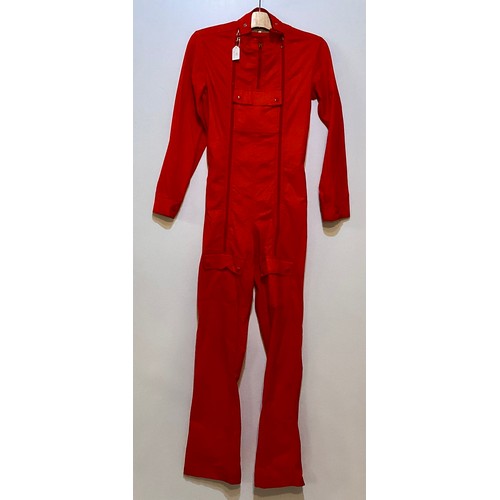 50 - HERMES, Paris, Boutique Sport, circa 1970'S, red all in one ski suit/jump suit, with H center front ... 