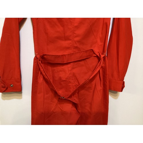 50 - HERMES, Paris, Boutique Sport, circa 1970'S, red all in one ski suit/jump suit, with H center front ... 