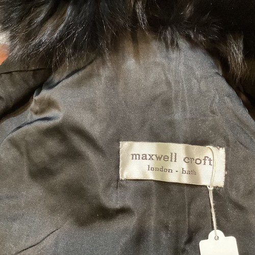 81 - A Maxwell Croft London/Bath Broadtail small short jacket with fur collar and cuffs. No sign of damag... 