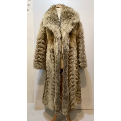 82 - A long fur coat, monogrammed, Patricia, to inside see all photos.