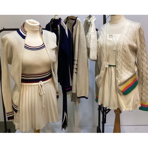 63 - Vintage sports wear circa 1960's / 1970's to include Perfit two piece tennis skirt & bloomers. Teddy... 