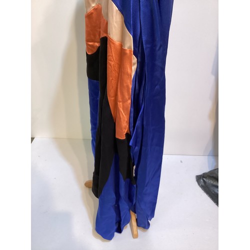 157 - A quantity of clothes to include ROKSANDA blue long silk dress with black and peach pattern, and KRI... 