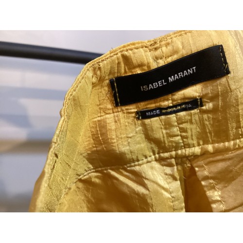 164 - A quantity of trousers and skirts to include ISABEL MARANT yellow parachute trousers and blue woven ... 