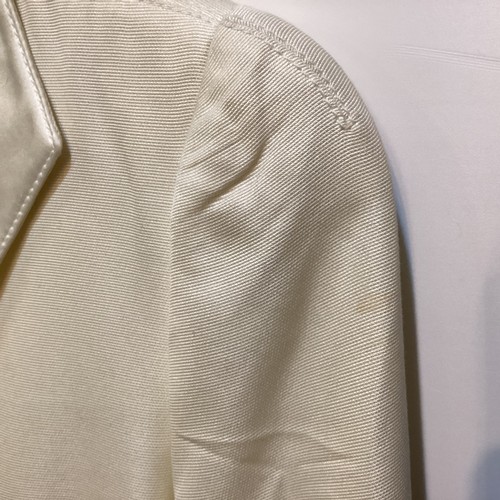 166 - EMPORIO ARMANI cream cotton and silk jacket with silver popper fastening (marks to front), a MSGM fa... 