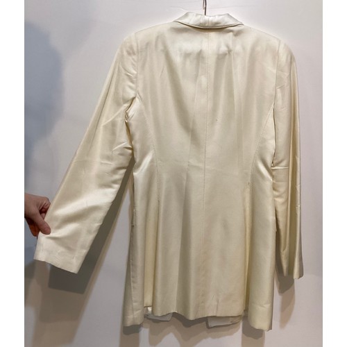 166 - EMPORIO ARMANI cream cotton and silk jacket with silver popper fastening (marks to front), a MSGM fa... 