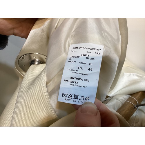 166 - EMPORIO ARMANI cream cotton and silk jacket with silver popper fastening (marks to front), a MSGM fa... 