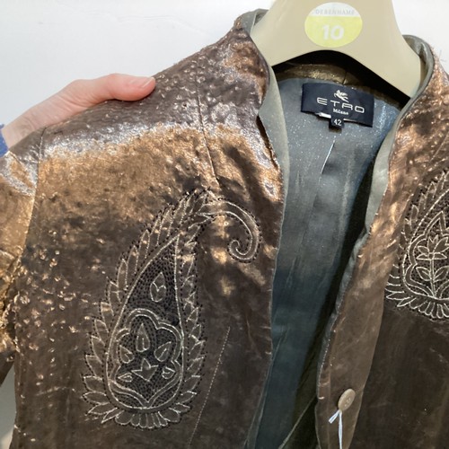 169 - Quantity (9 items) of jackets to include ETRO, EMPORIO ARMANI, SHANGHAI TANG and others. see all pho... 