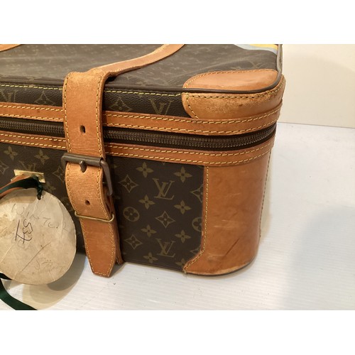 73 - LOUIS VUITTON 'STRATOS' SUITCASE, canvas and leather, brass hardware, in used condition with wear an... 